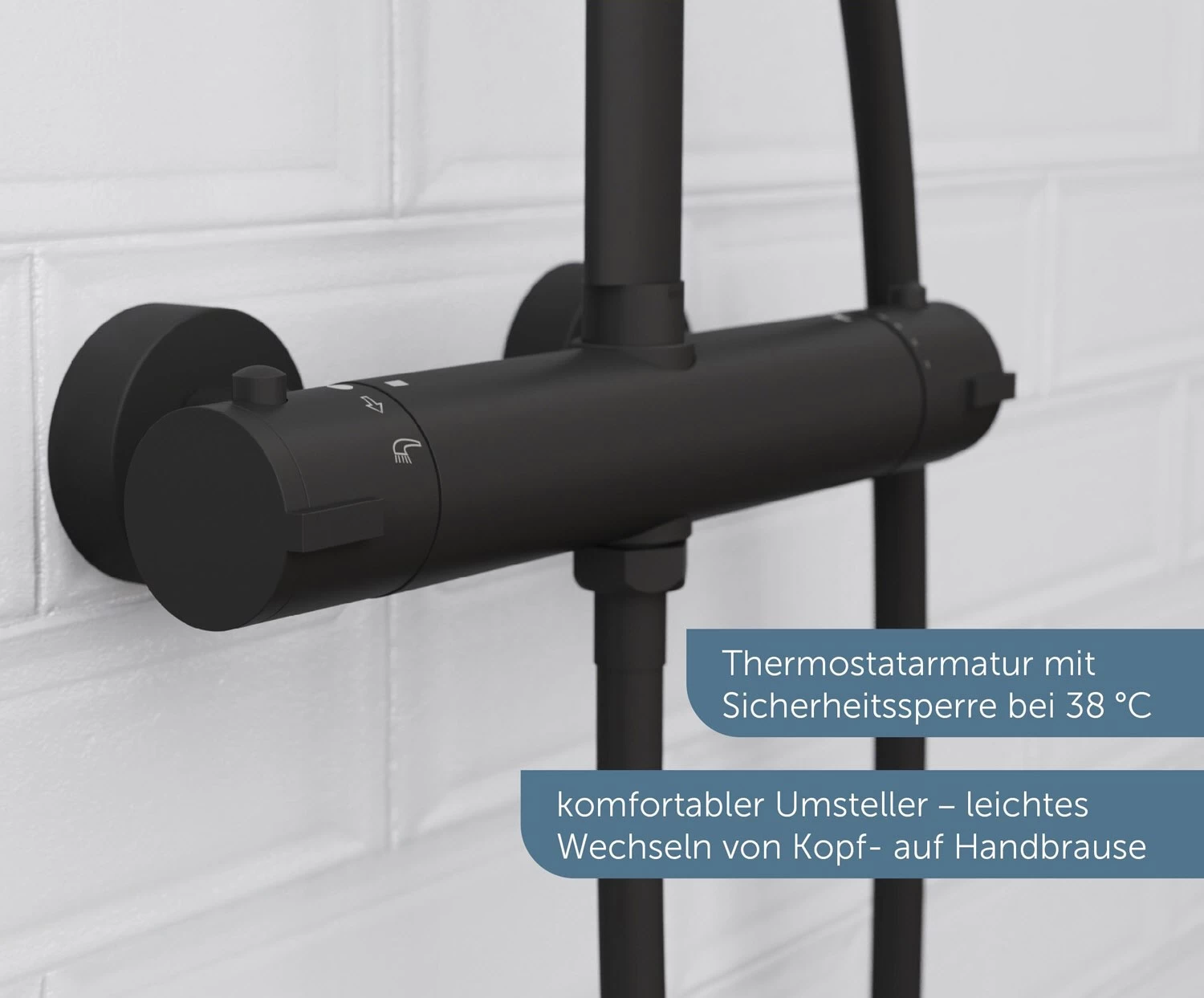 Schütte MADURA FRESH Regendusche Mit Thermostat Duscharmatur, Handbrause Mit 3 Funktionen 3 Schütte MADURA FRESH Regendusche Mit Thermostat Duscharmatur, Handbrause Mit 3 Funktionen – Bild 3