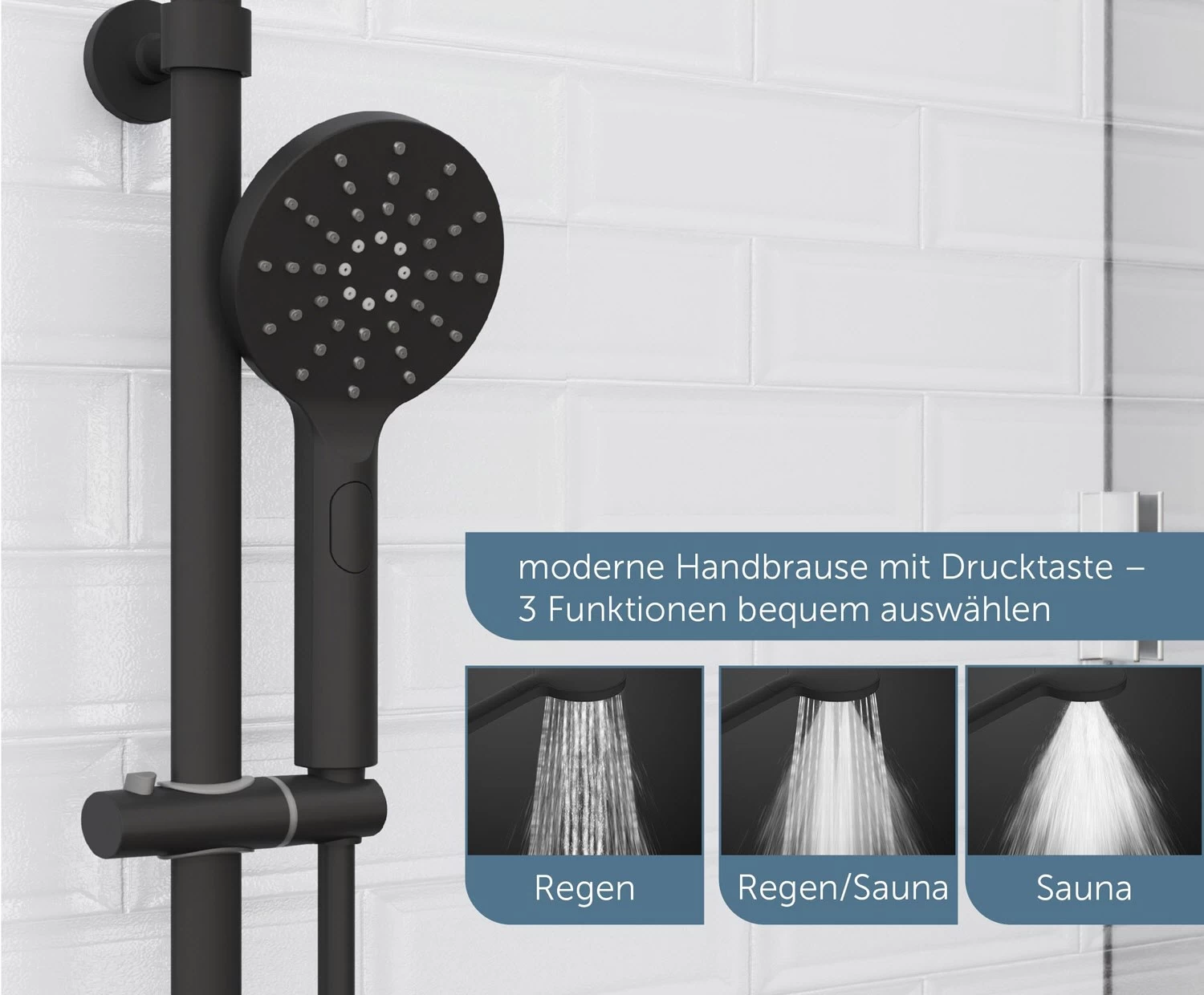 Schütte MADURA FRESH Regendusche Mit Thermostat Duscharmatur, Handbrause Mit 3 Funktionen 6 Schütte MADURA FRESH Regendusche Mit Thermostat Duscharmatur, Handbrause Mit 3 Funktionen – Bild 6
