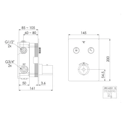 Steinberg Sensual Rain UP-Thermostat 3/4 Für 2 Verbraucher, Mit Mengenregulierung 5 Steinberg Sensual Rain UP-Thermostat 3/4 Für 2 Verbraucher, Mit Mengenregulierung -Badmöbel Verkauf steinberg sensual rain armaturen up thermostat 5488468