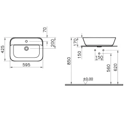 Steinkamp Value Aufsatzwaschtisch 59,5 X 42,5 Cm Mit Überlauf -Badmöbel Verkauf steinkamp badkeramik aufsatzwaschtische value 59 x 7079901