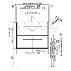 Steinkamp Living 2.0 Waschtischunterschrank 60 Cm Mit Villeroy & Boch Venticello Waschtisch 65 Cm Mit Überlauf -Badmöbel Verkauf steinkamp badmoebel living 2 villeroy boch 12325050