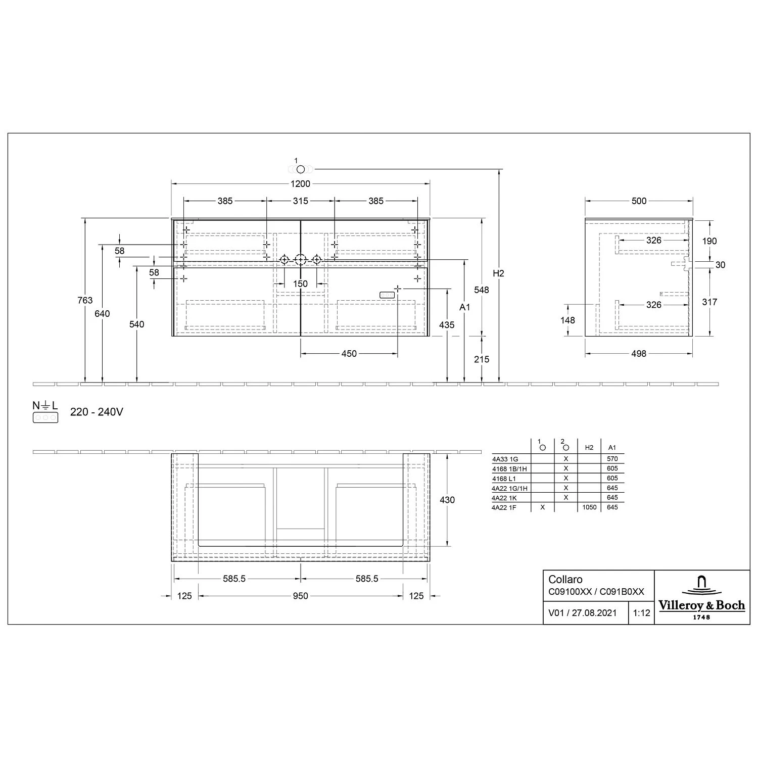 Villeroy & Boch Collaro Waschtischunterschrank 120 X 54,8 Cm Mit 4 Auszügen Und LED Licht, Für WT Mittig 4 Villeroy & Boch Collaro Waschtischunterschrank 120 X 54,8 Cm Mit 4 Auszügen Und LED Licht, Für WT Mittig – Bild 4