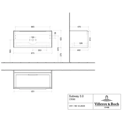 Villeroy & Boch Subway 3.0 Badmöbel-Set 100 Cm, 1 Auszug -Badmöbel Verkauf villeroy boch alle kollektionen subway 3 10315109