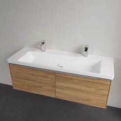 Villeroy & Boch Subway 3.0 Badmöbel-Set 130 Cm Mit Beleuchtung, 2 Auszüge, WT Für 2 Armaturen