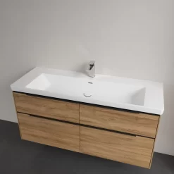 Villeroy & Boch Subway 3.0 Badmöbel-Set 130 Cm, Griff Volcano Black, 4 Auszüge