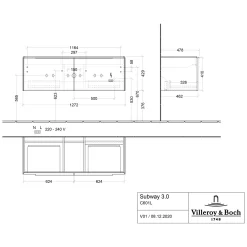 Villeroy & Boch Subway 3.0 Badmöbel-Set 130 Cm Mit Beleuchtung, 2 Auszüge, WT Für 2 Armaturen -Badmöbel Verkauf villeroy boch alle kollektionen subway 3 10407752