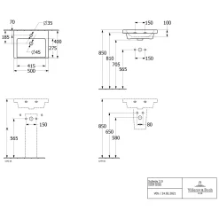 Villeroy & Boch Subway 3.0 Badmöbel-Set 50 Cm, Griff Volcano Black, 1 Auszug -Badmöbel Verkauf villeroy boch alle kollektionen subway 3 10417316