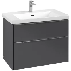 Villeroy & Boch Subway 3.0 Waschtischunterschrank 77,2 Cm, 2 Auszüge, Griffe Glänzend, Ohne LED-Licht