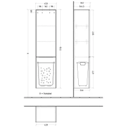 Villeroy & Boch Subway 3.0 Hochschrank, 1 Wäscheklappe Und 1 Tür, Anschlag Links, Griff Monochrom