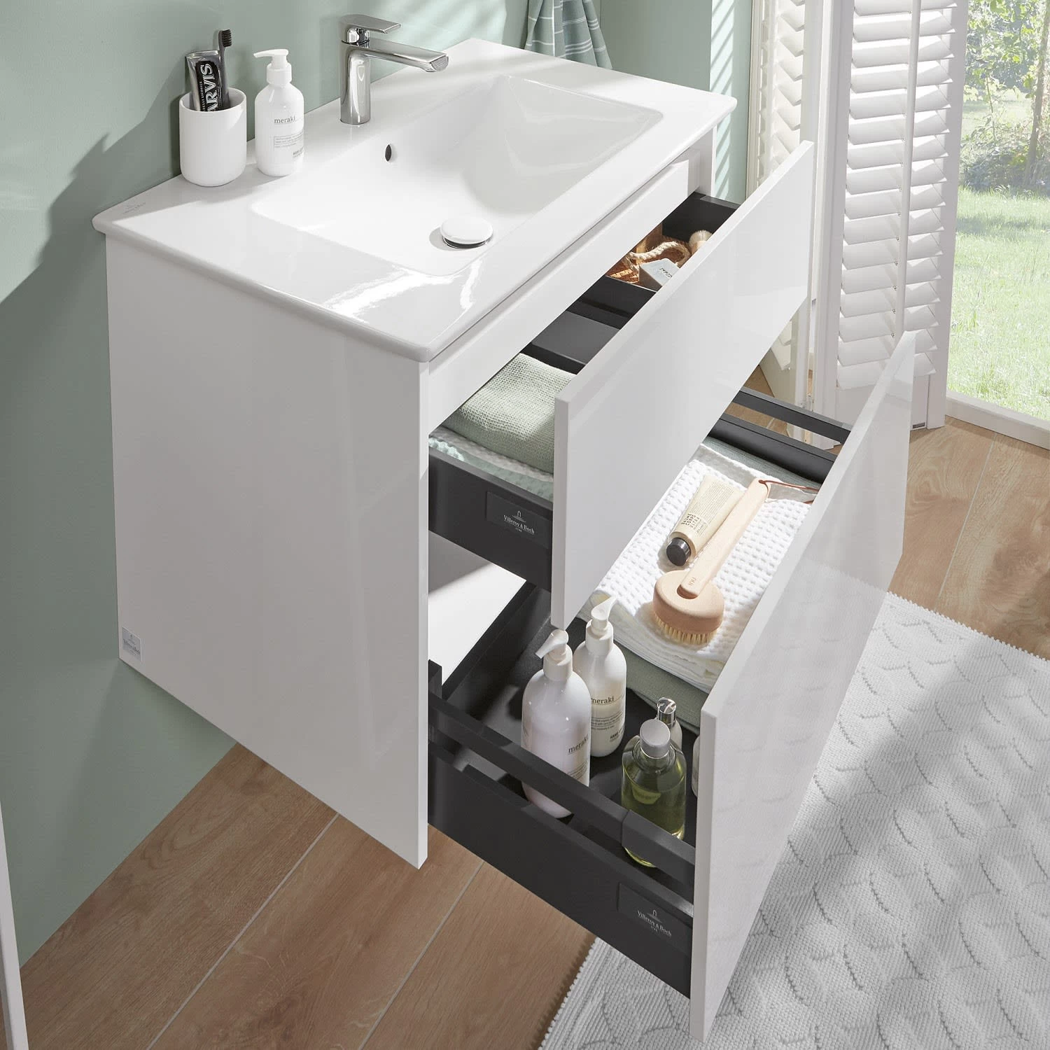 Villeroy & Boch Finero Waschtischunterschrank 80 Cm Mit Waschtisch, 2 Auszüge 5 Villeroy & Boch Finero Waschtischunterschrank 80 Cm Mit Waschtisch, 2 Auszüge – Bild 5