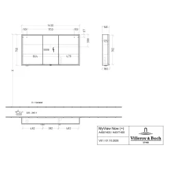 Villeroy & Boch My View Now Vorbau-Spiegelschrank 140 Cm, 3 Türen, Smart Home 15 Villeroy & Boch My View Now Vorbau-Spiegelschrank 140 Cm, 3 Türen, Smart Home -Badmöbel Verkauf villeroy boch badmoebel my view now 4386149